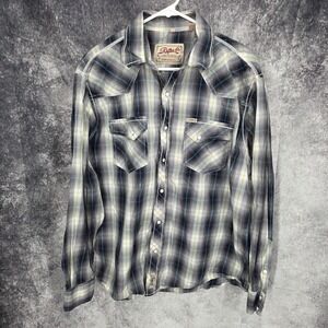 Rafter C Western Shirt Mens XL  Plaid Pearl Snap Cowboy Rodeo Rancher